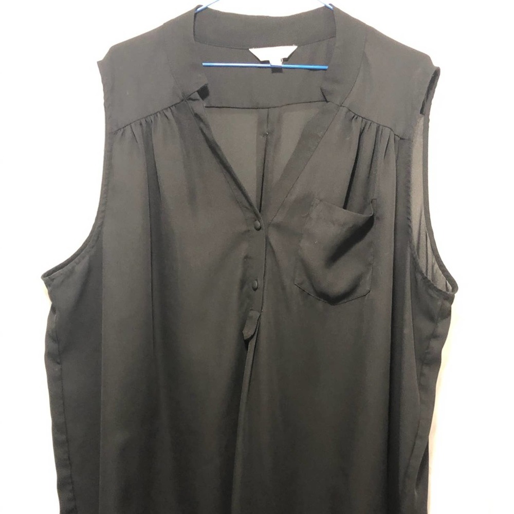 Myrtlewood of California sleeveless blouse 3X Dark Black